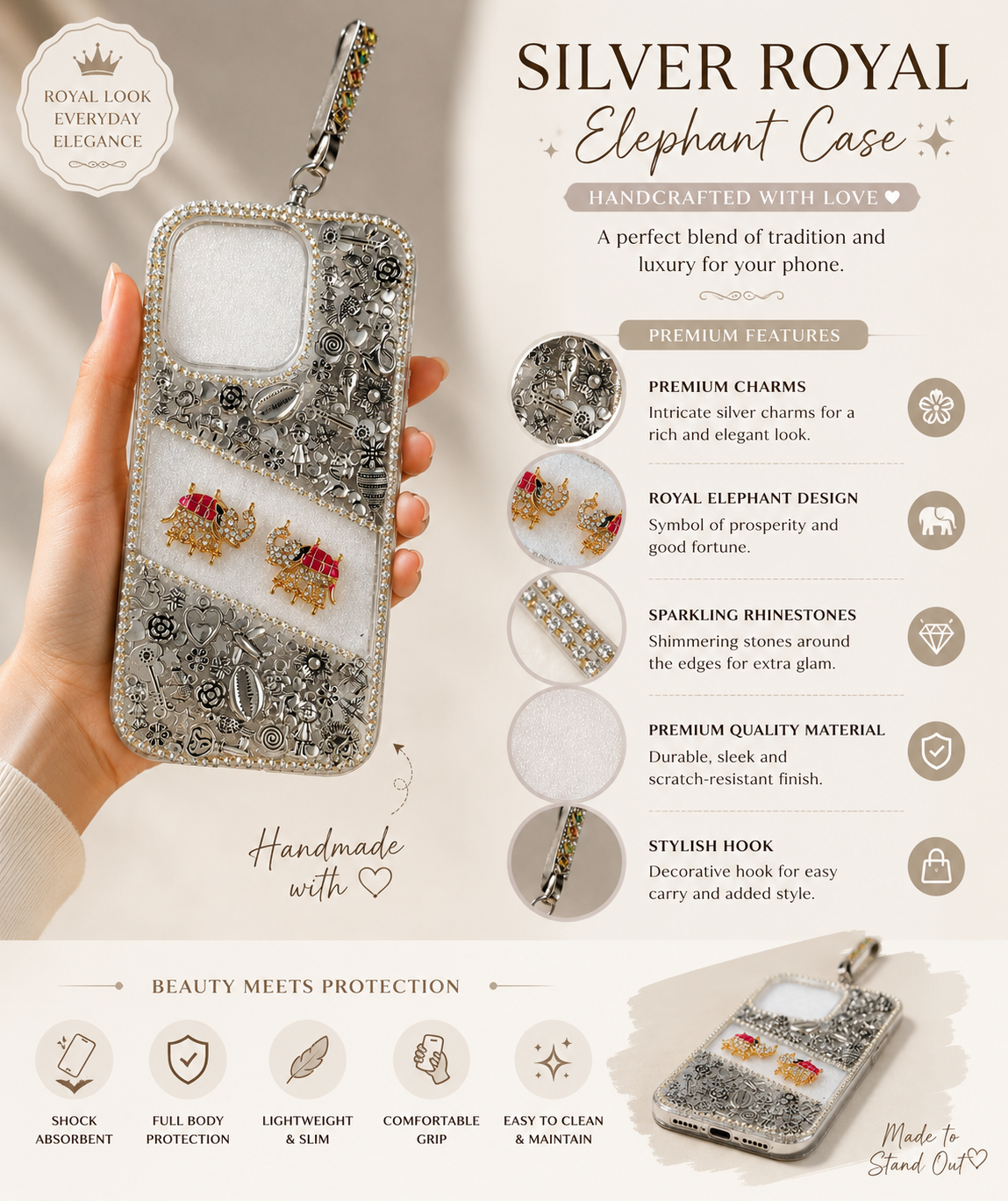 Handcrafted Premium Glitter Case